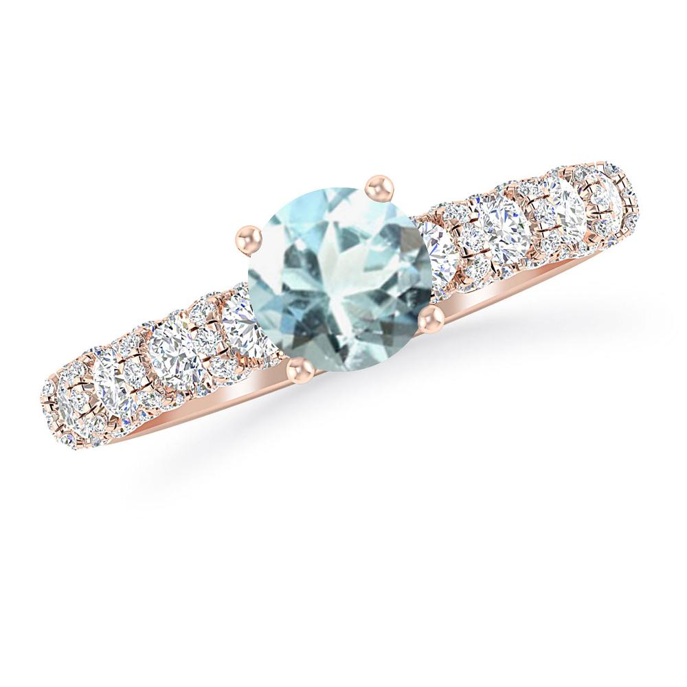 Rose Gold - Aquamarine