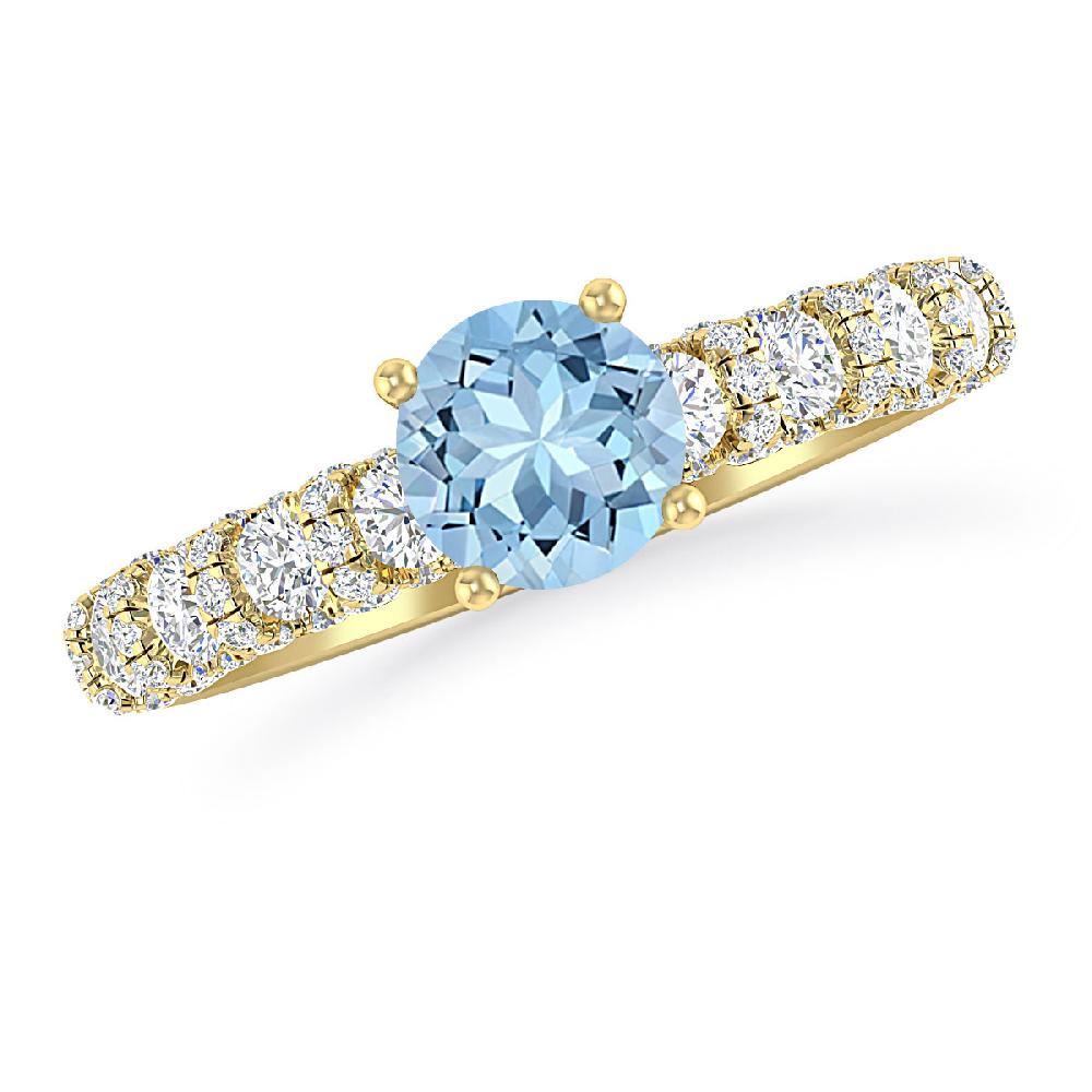 Yellow Gold - Aquamarine