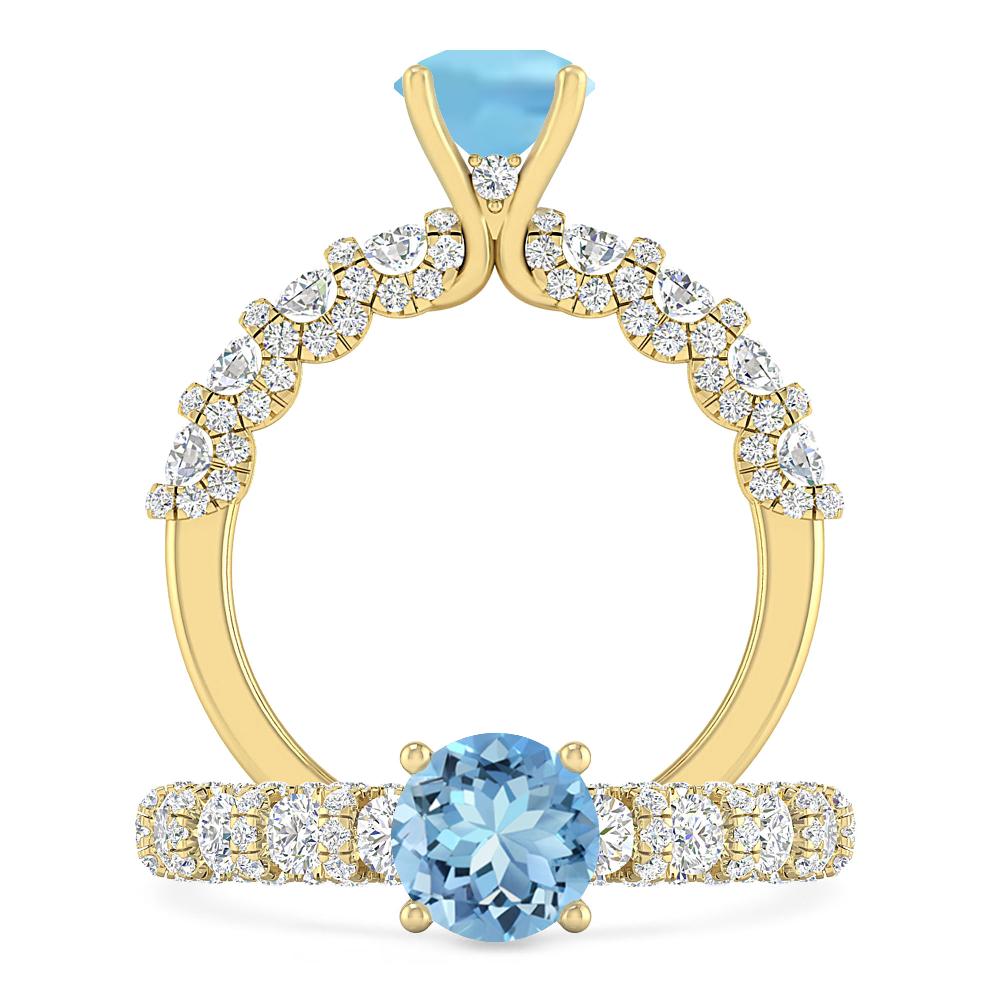 Yellow Gold - Aquamarine