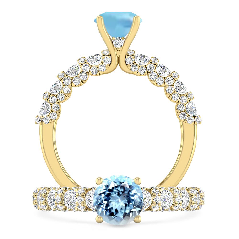 Yellow Gold - Aquamarine