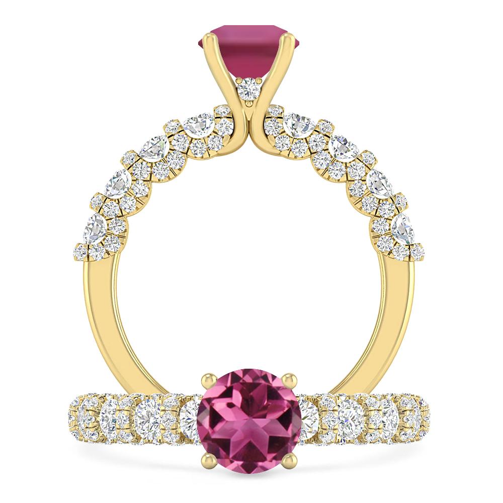 Yellow Gold - Pink Tourmaline