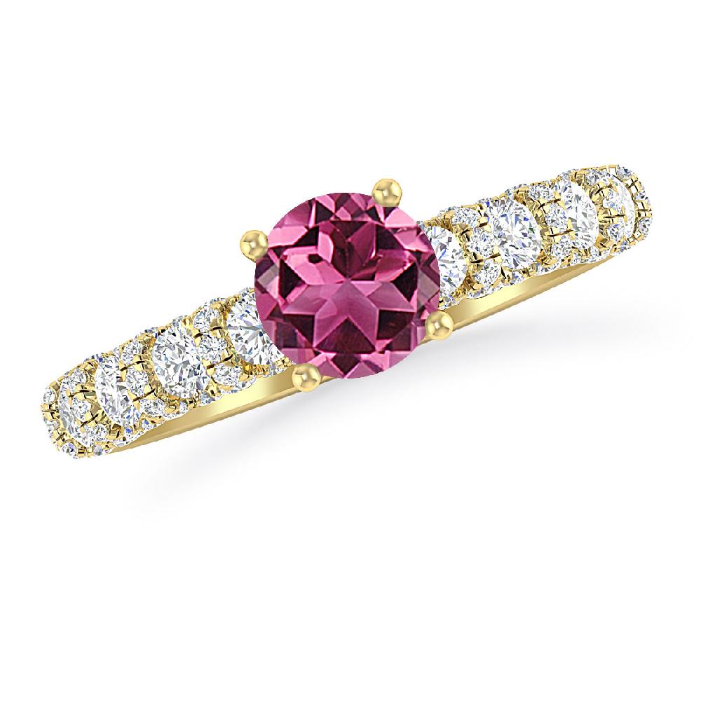 Yellow Gold - Pink Tourmaline