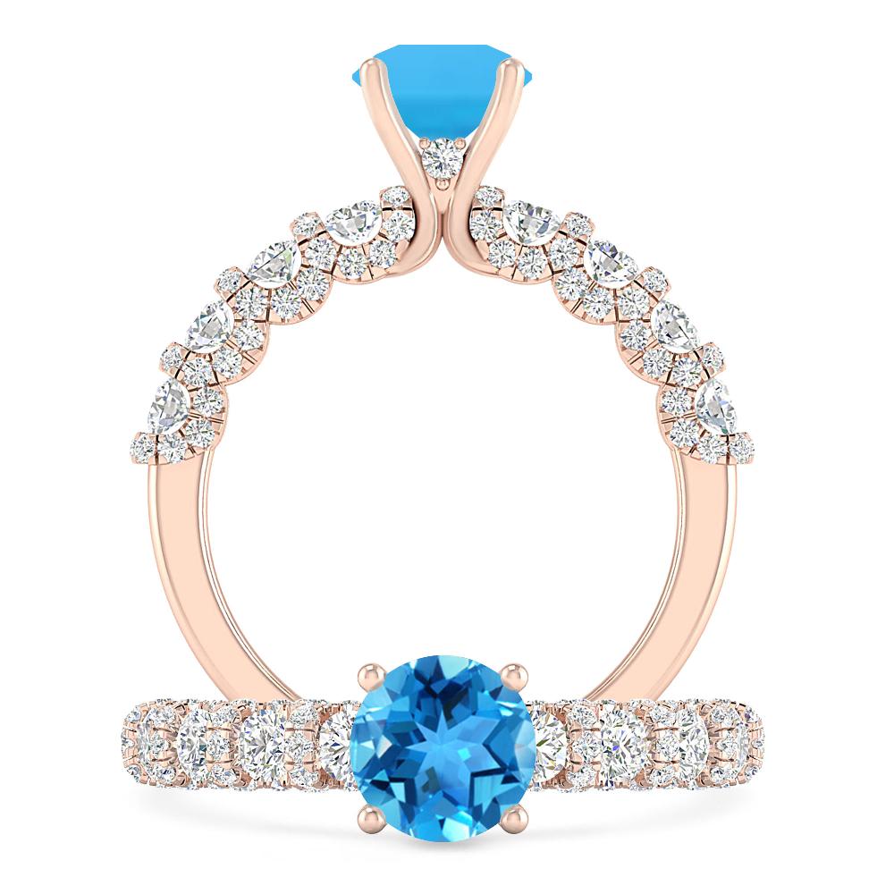 Rose Gold - Blue Topaz