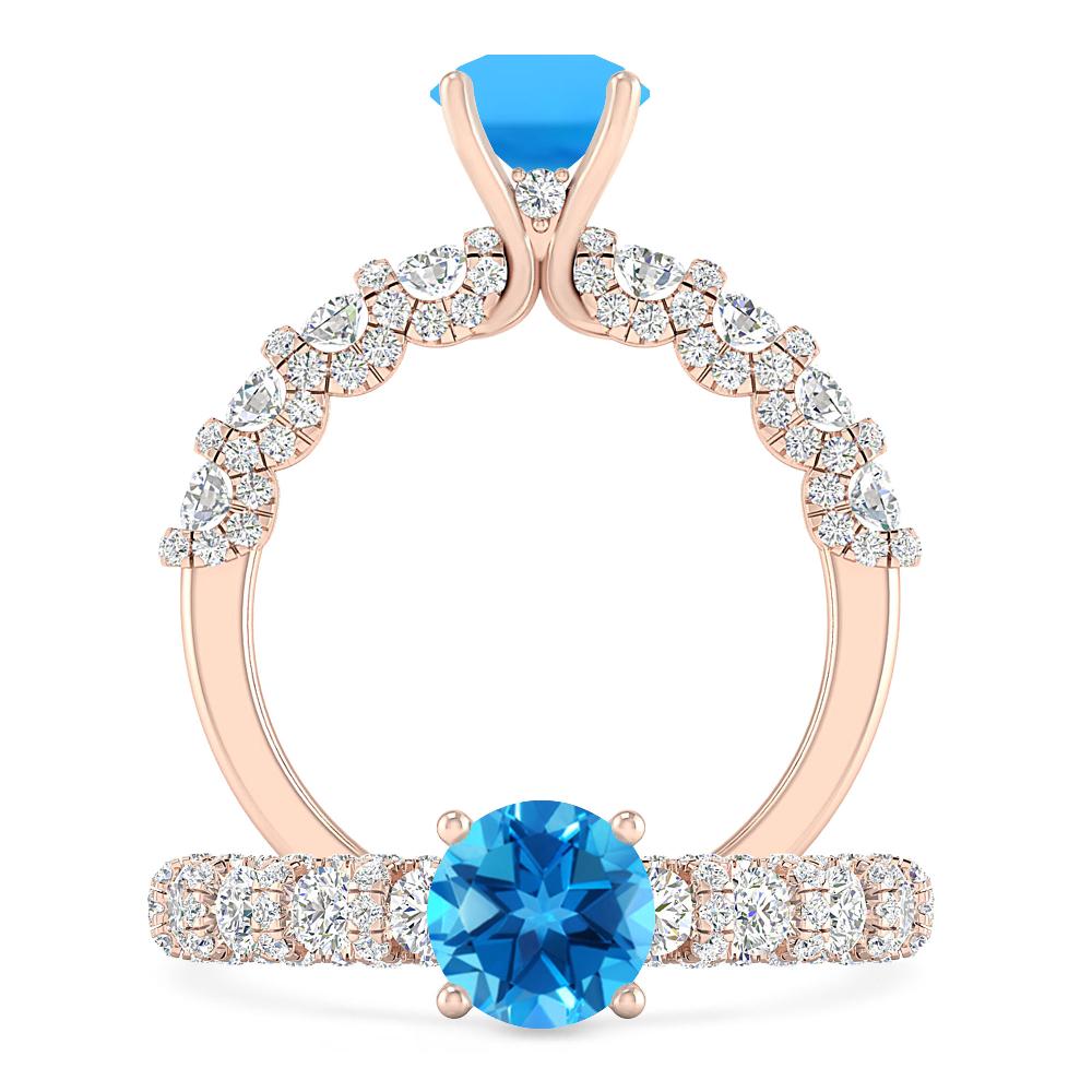 Rose Gold - Blue Topaz