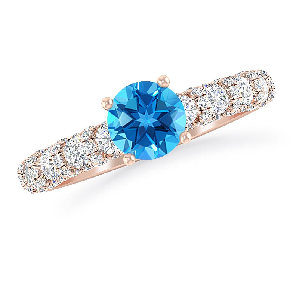 Rose Gold - Blue Topaz