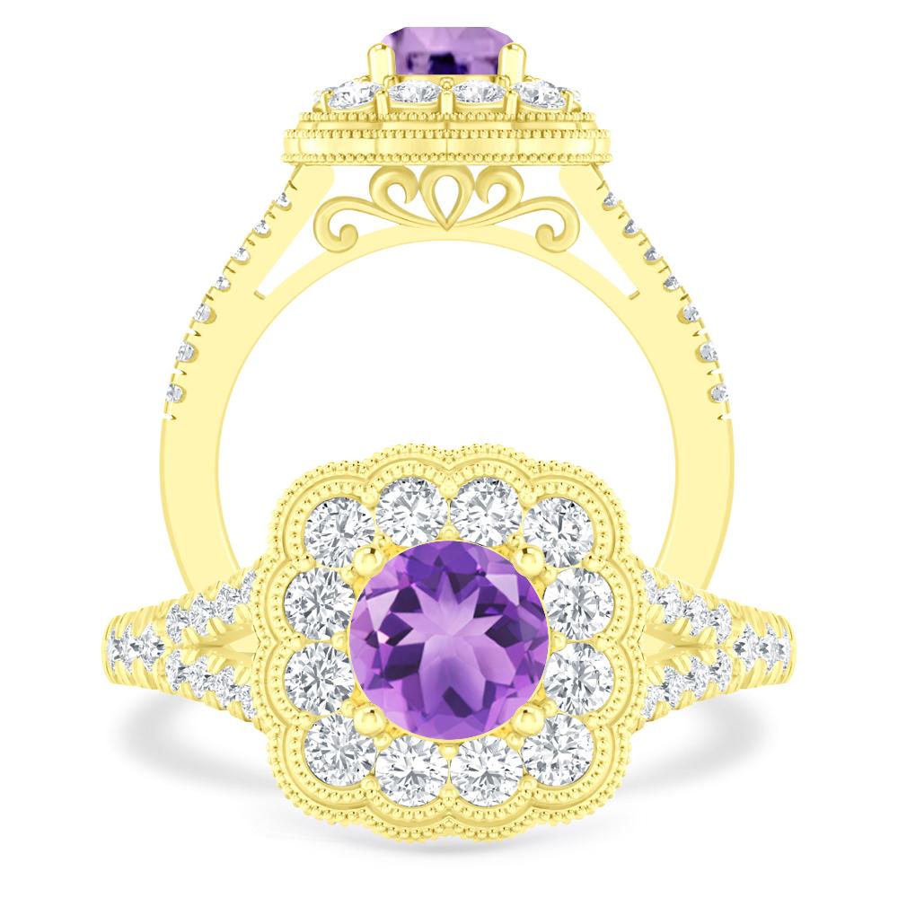 Yellow Gold - Amethyst