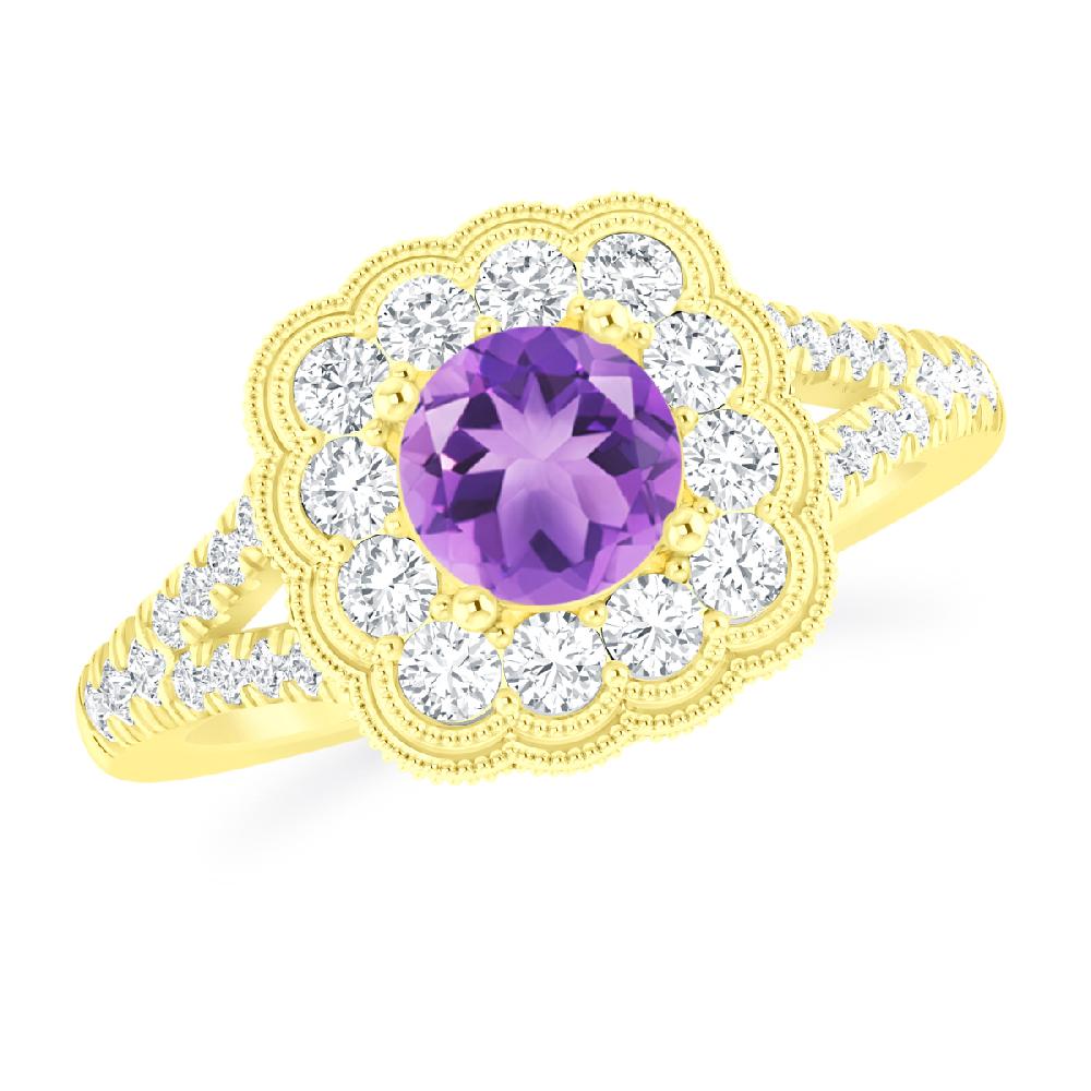 Yellow Gold - Amethyst