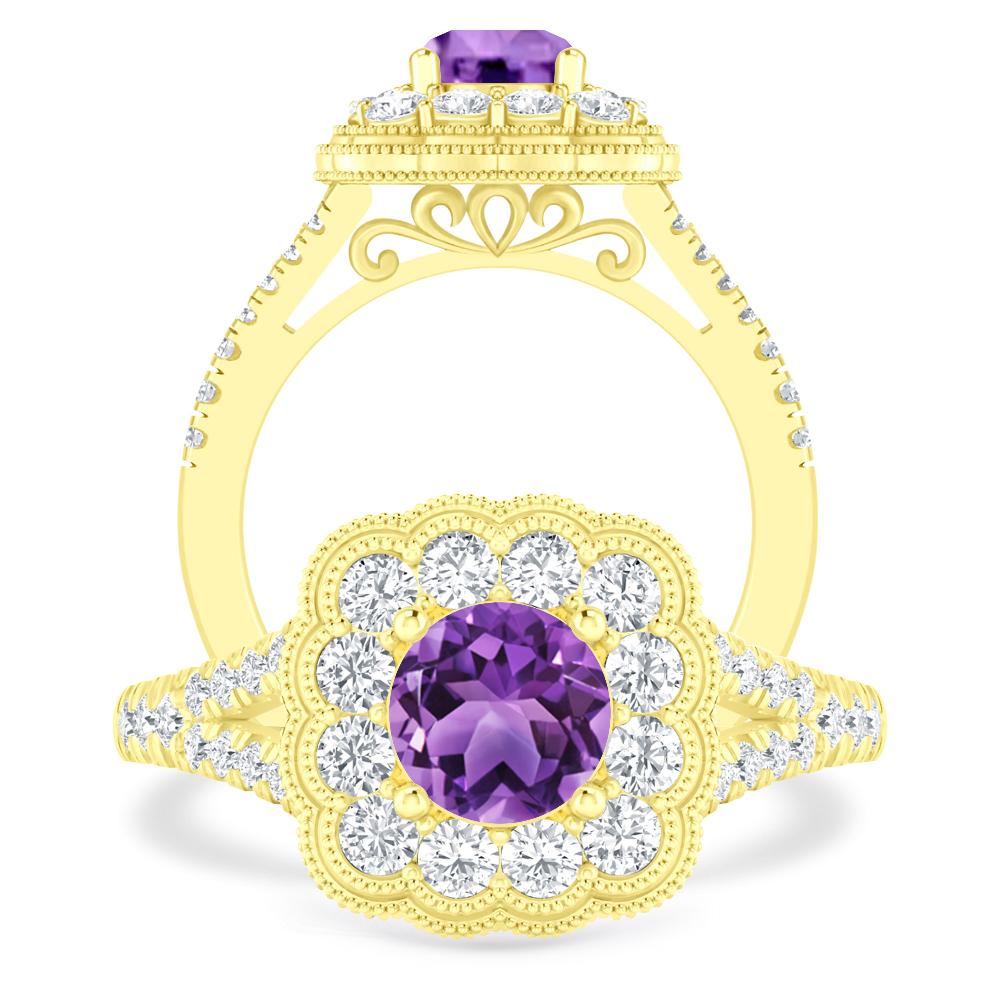 Yellow Gold - Amethyst