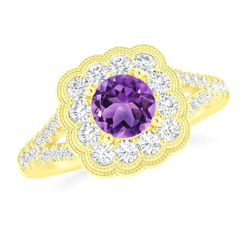 Yellow Gold - Amethyst