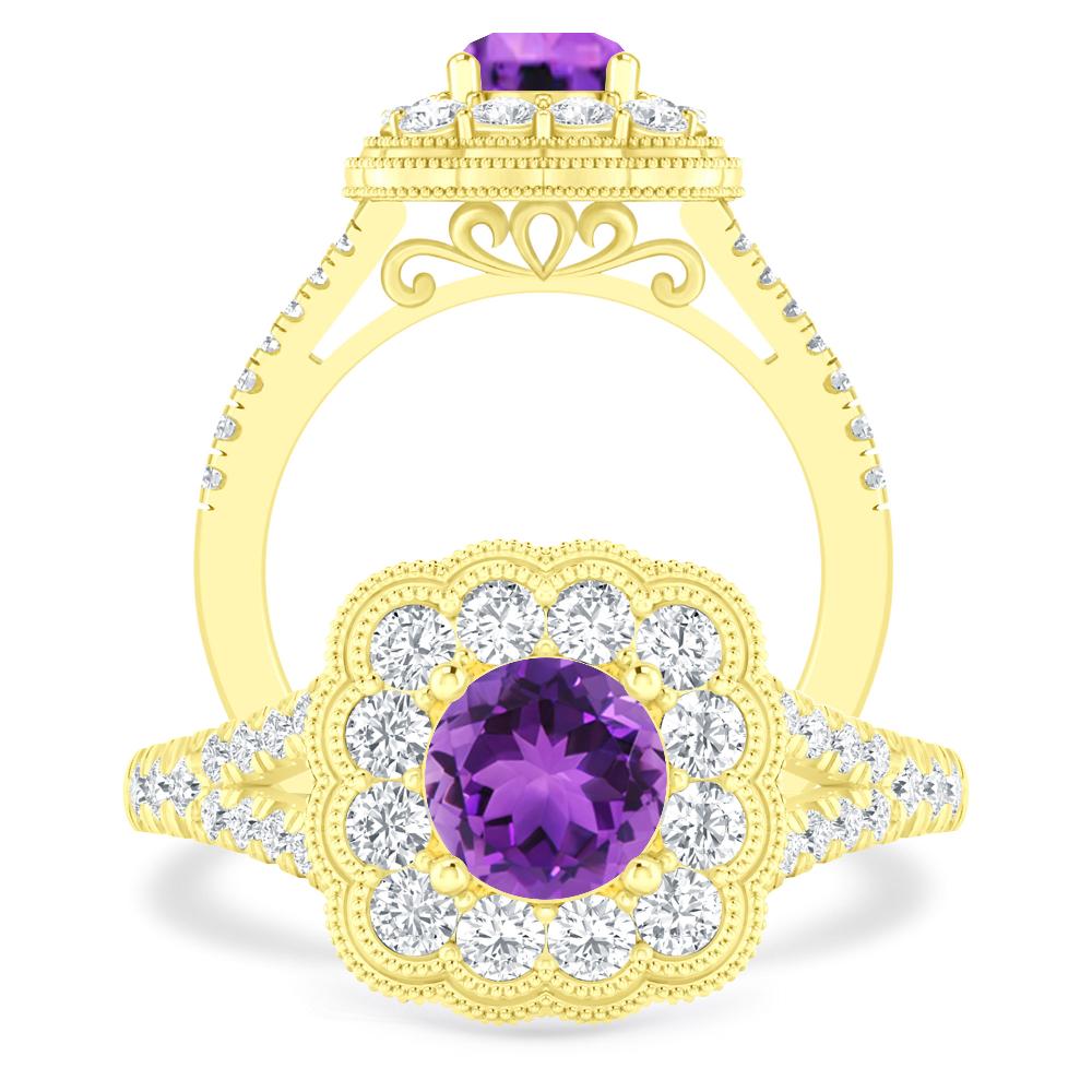 Yellow Gold - Amethyst