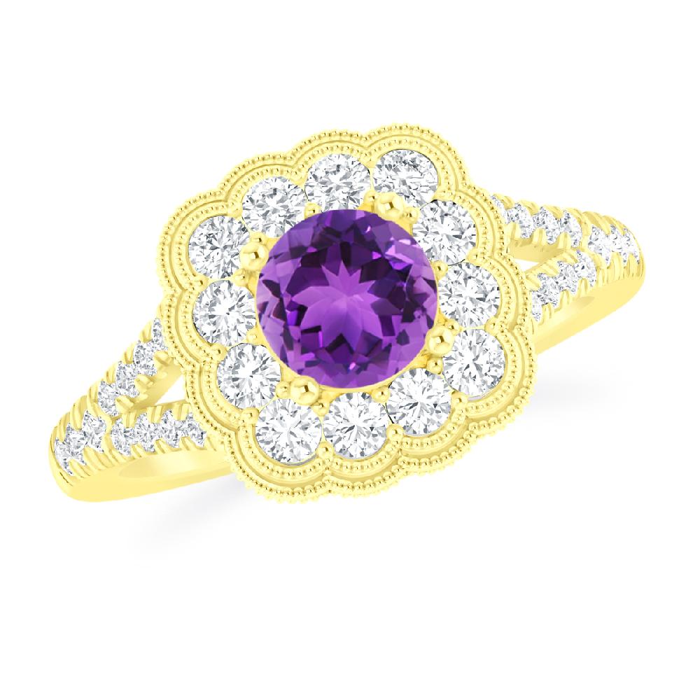 Yellow Gold - Amethyst