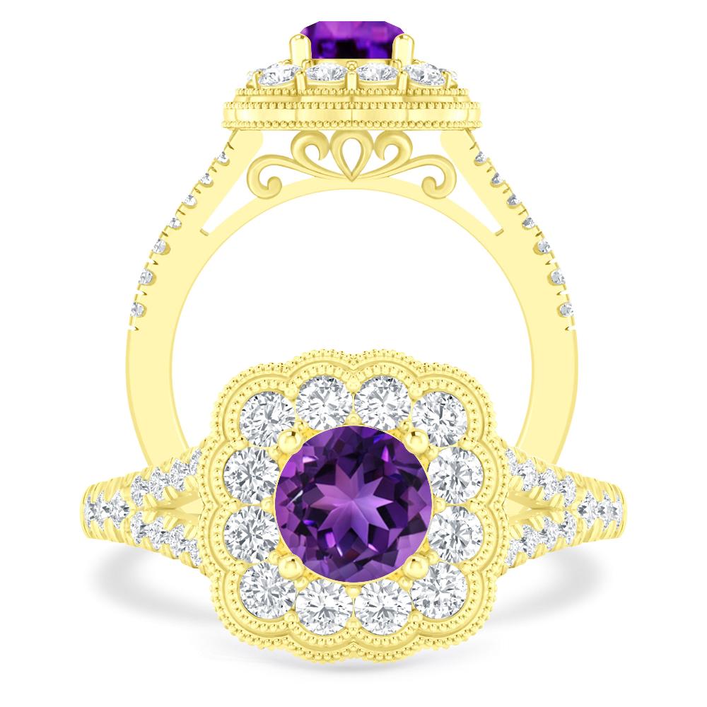 Yellow Gold - Amethyst