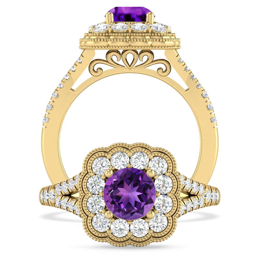 Yellow Gold - Amethyst