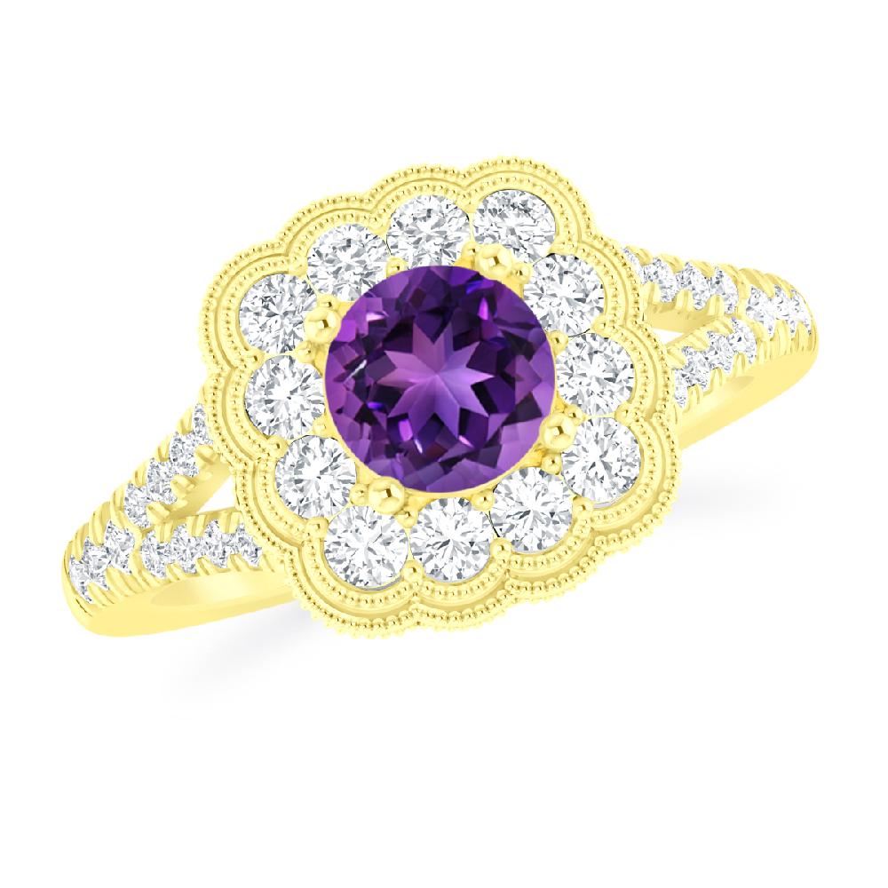 Yellow Gold - Amethyst