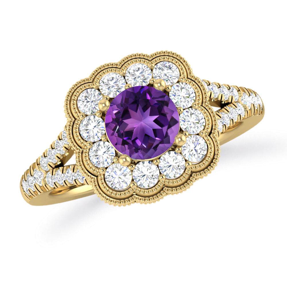 Yellow Gold - Amethyst