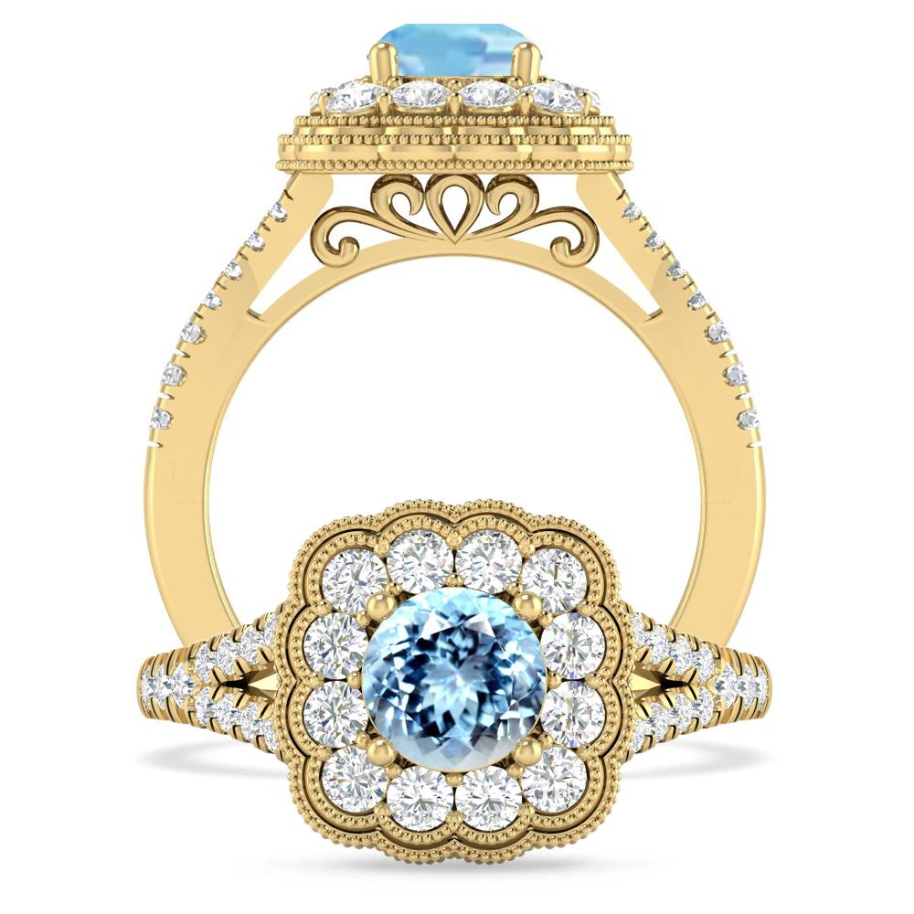 Yellow Gold - Aquamarine