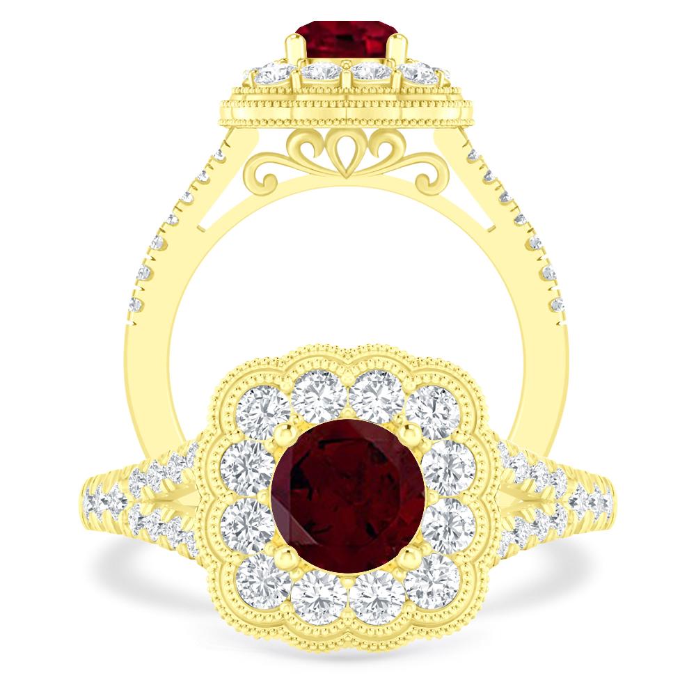 Yellow Gold - Garnet