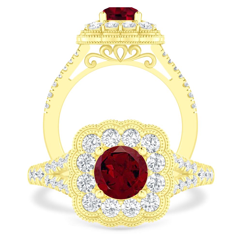 Yellow Gold - Garnet