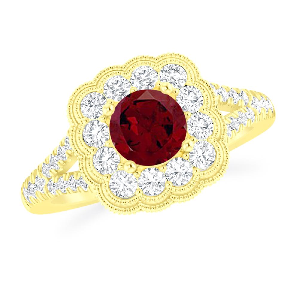 Yellow Gold - Garnet