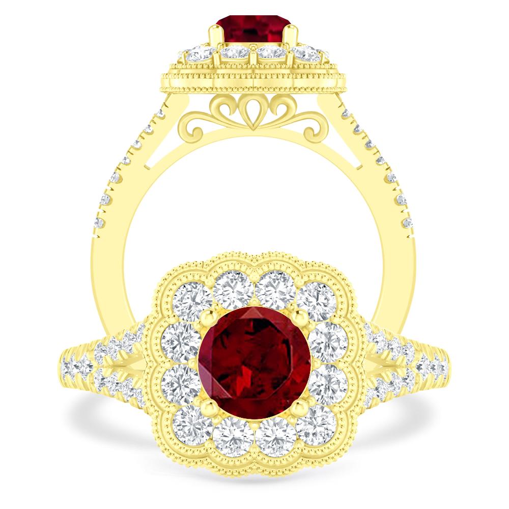 Yellow Gold - Garnet