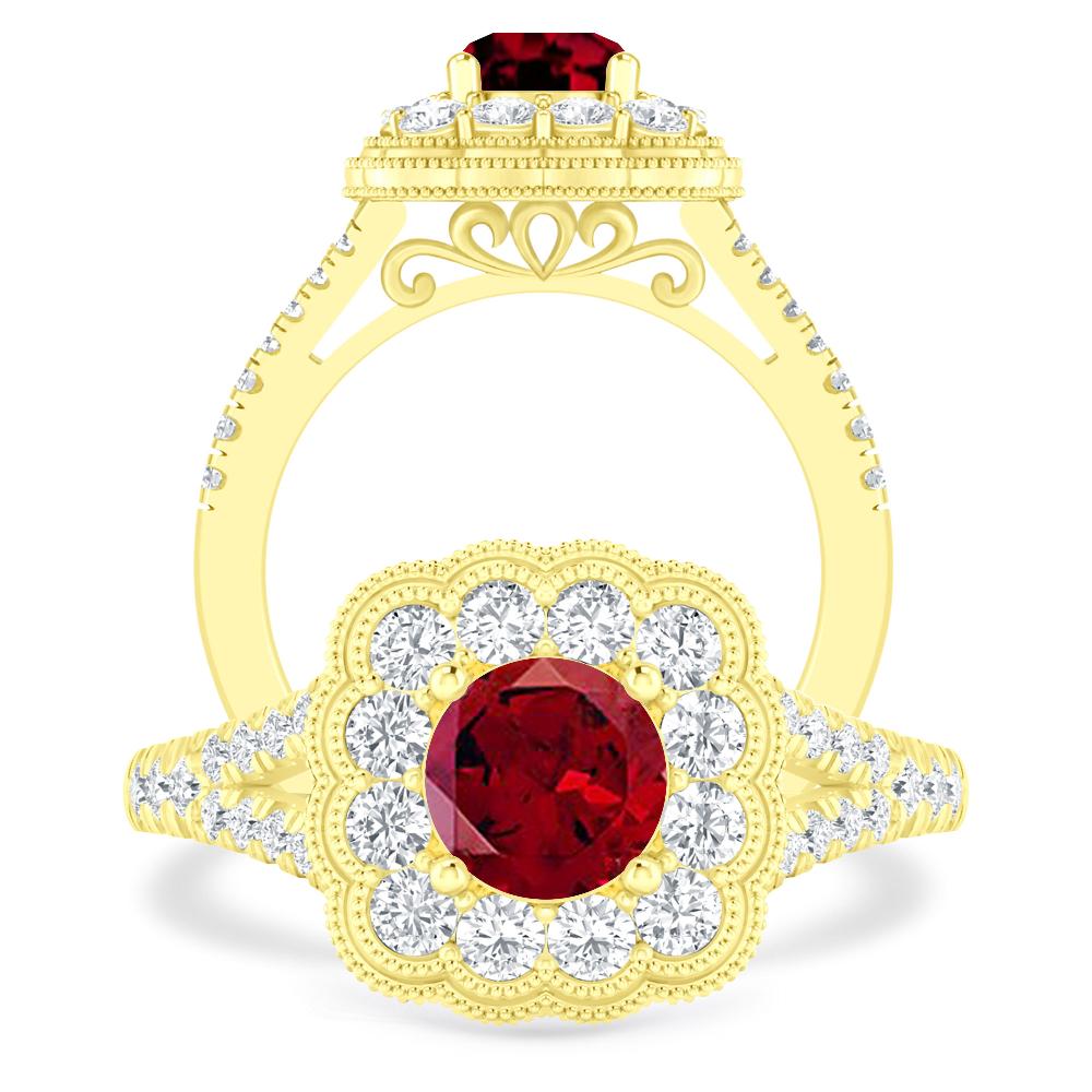 Yellow Gold - Garnet