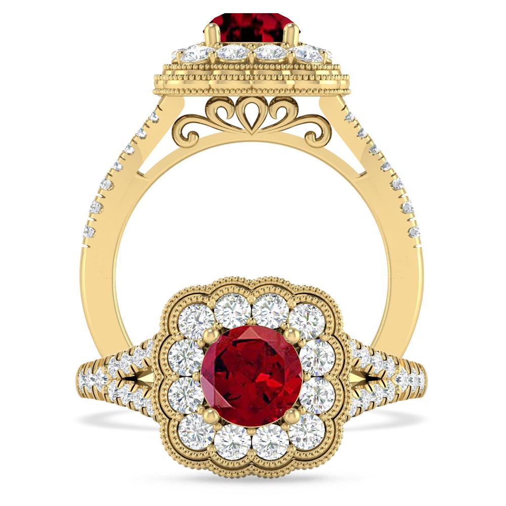 Yellow Gold - Garnet