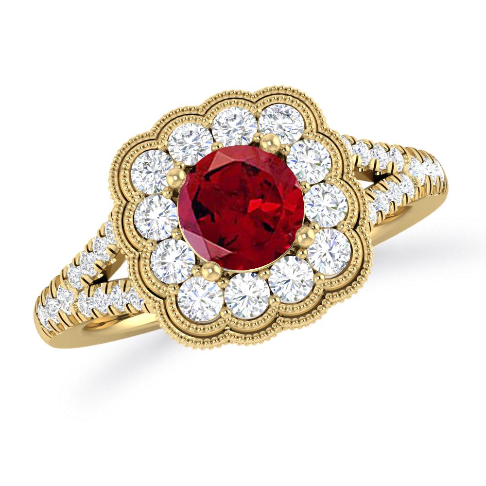 Yellow Gold - Garnet