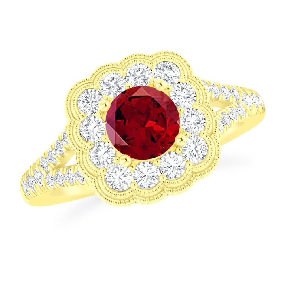 Yellow Gold - Garnet