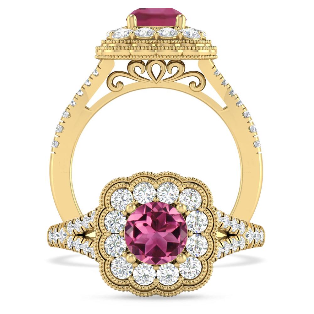 Yellow Gold - Pink Tourmaline