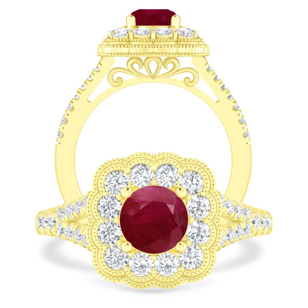 Yellow Gold - Ruby