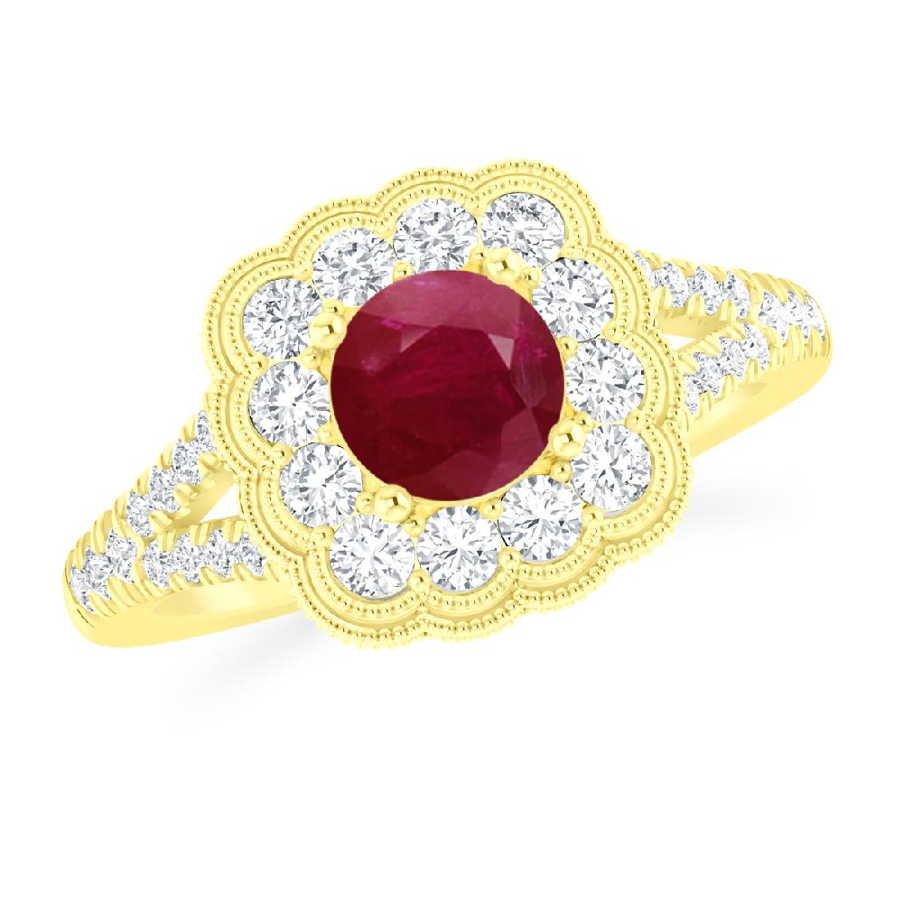 Yellow Gold - Ruby