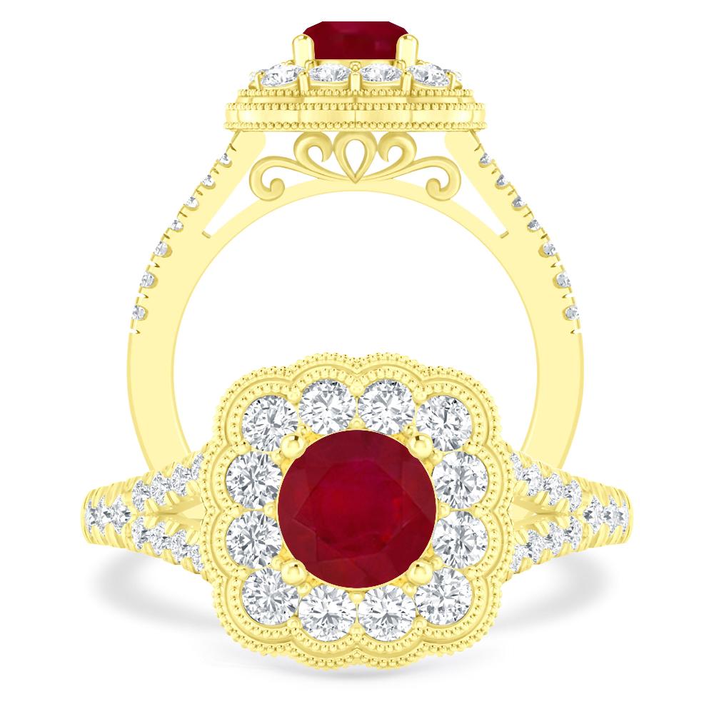 Yellow Gold - Ruby