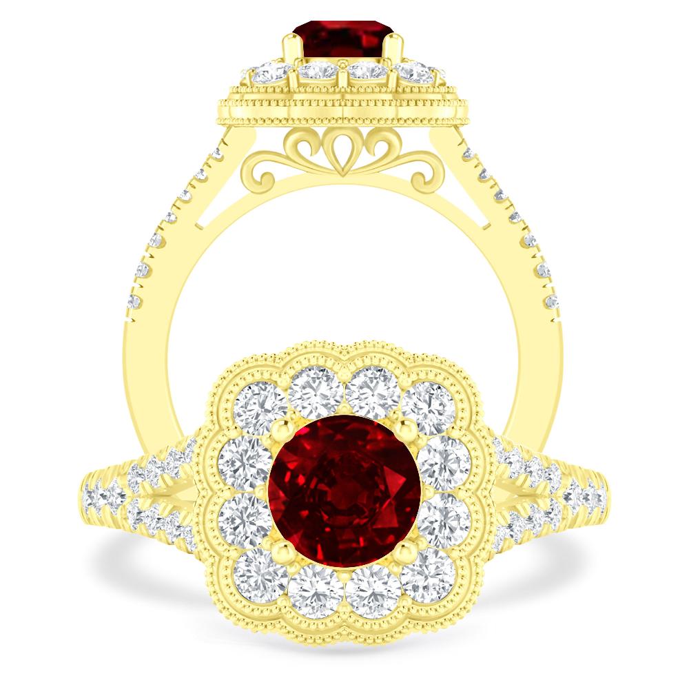 Yellow Gold - Ruby