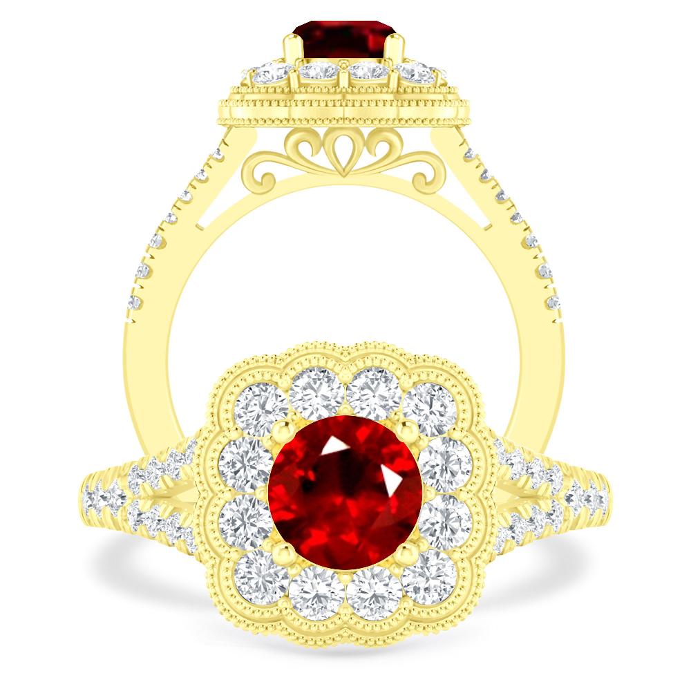 Yellow Gold - Ruby