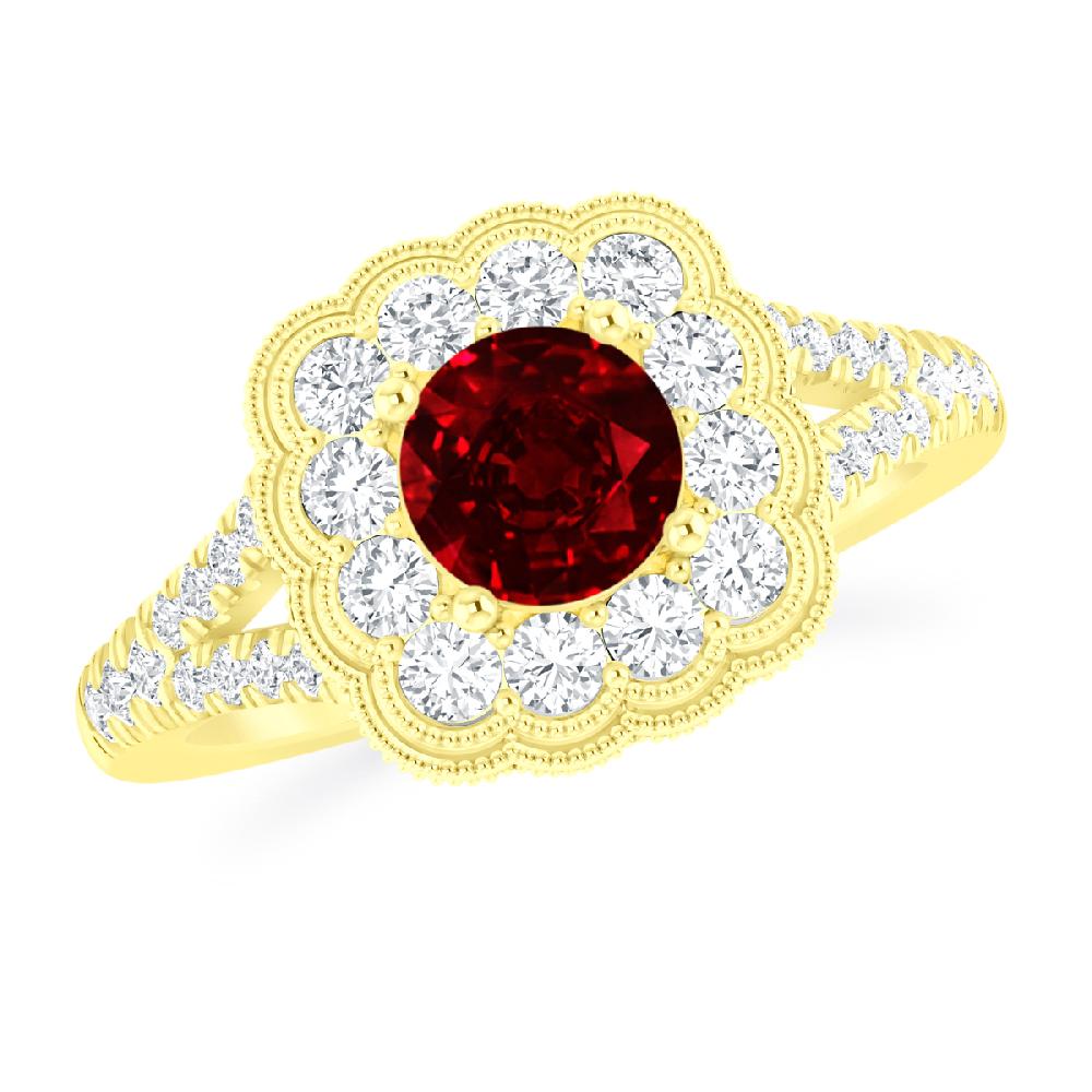 Yellow Gold - Ruby