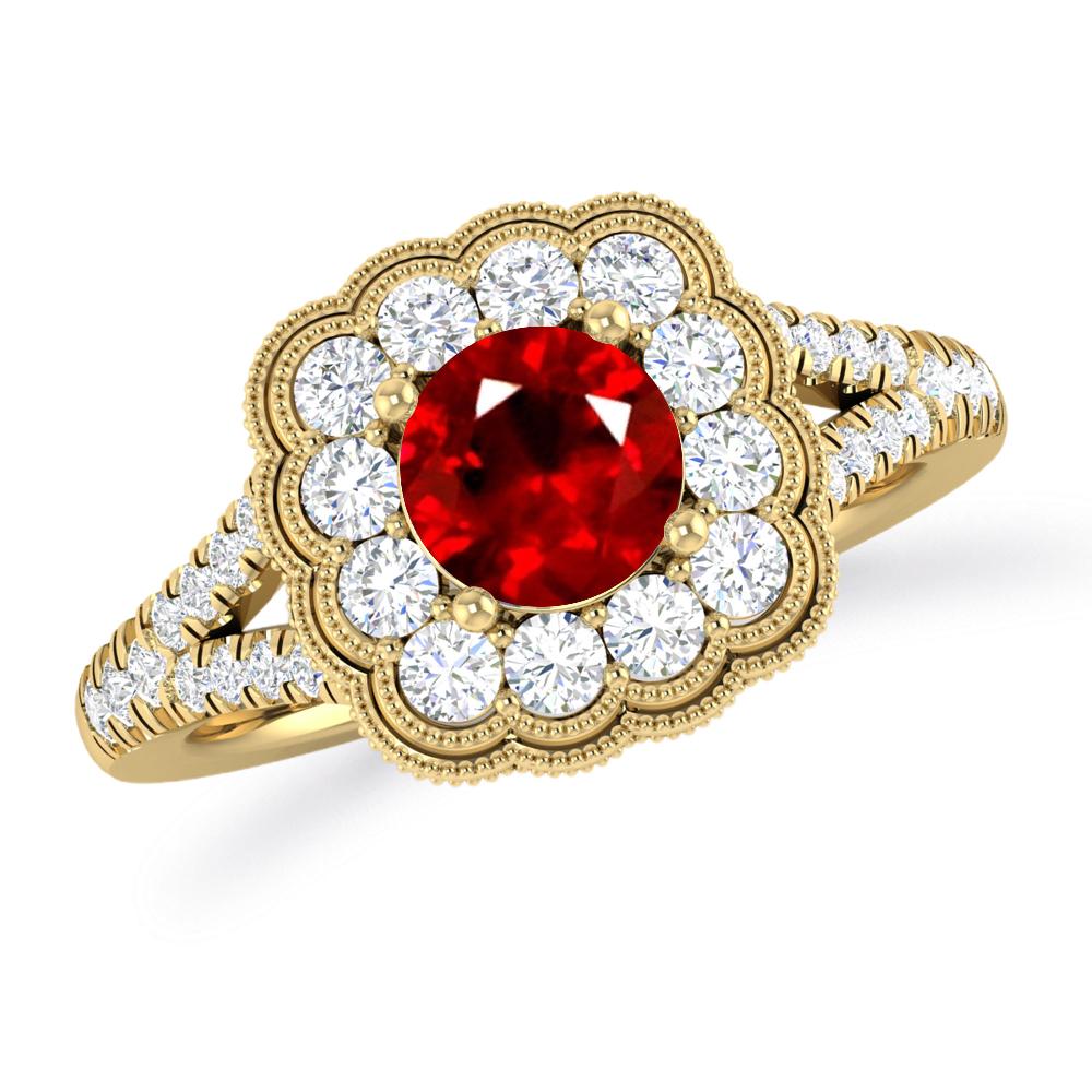 Yellow Gold - Ruby