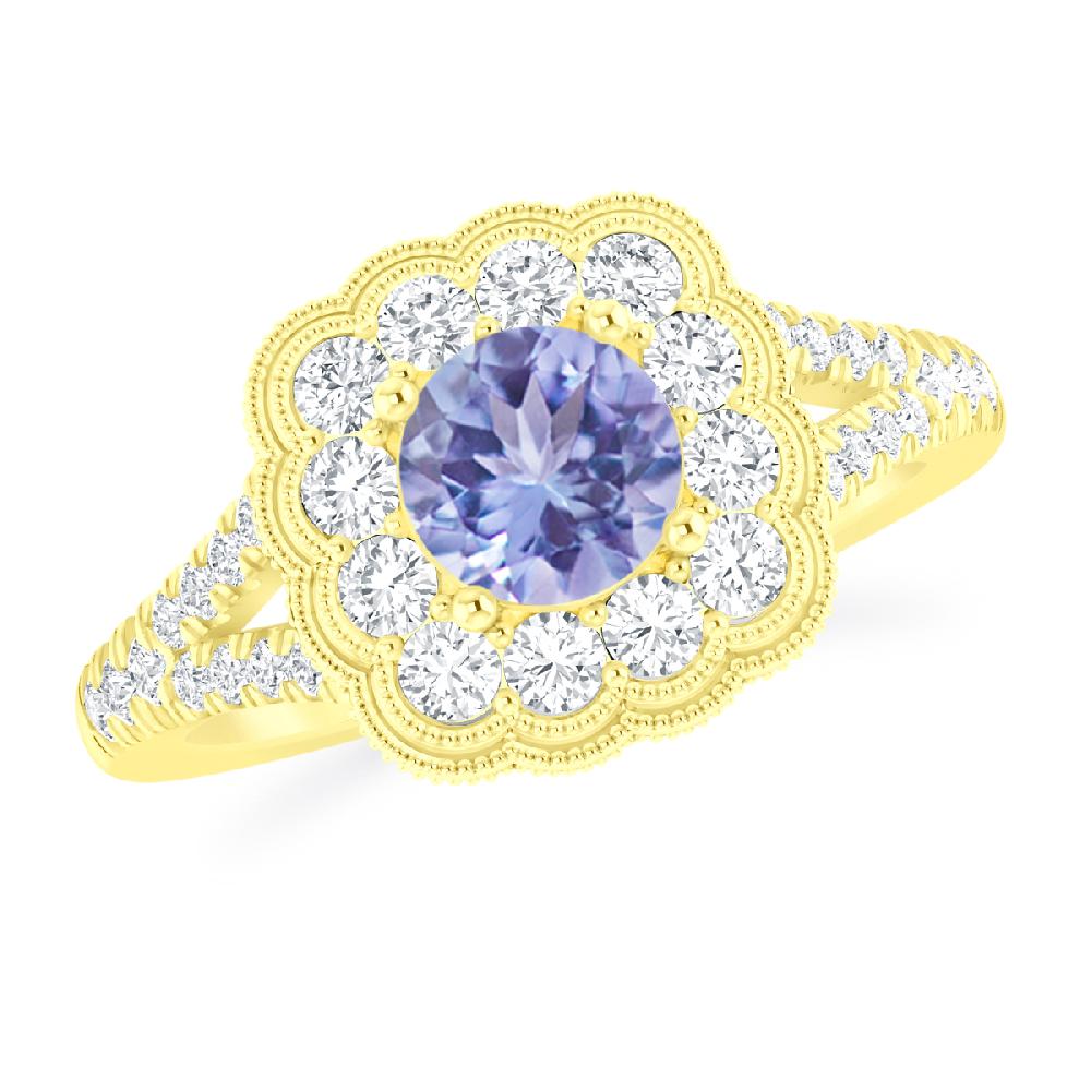 Yellow Gold - Tanzanite