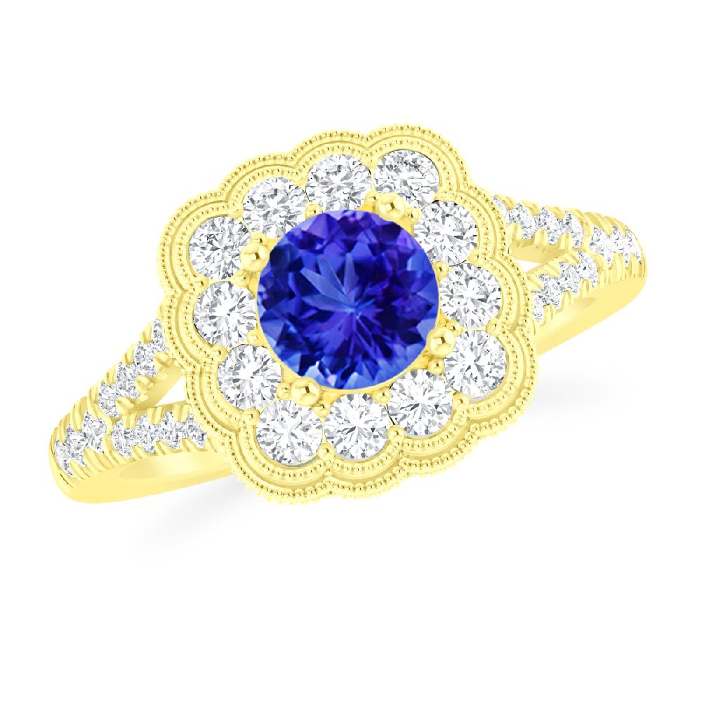 Yellow Gold - Tanzanite