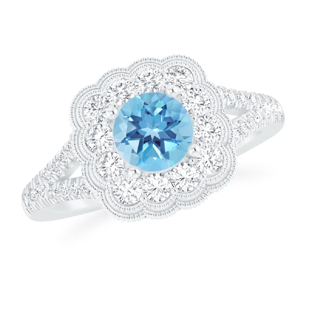 White Gold - Blue Topaz