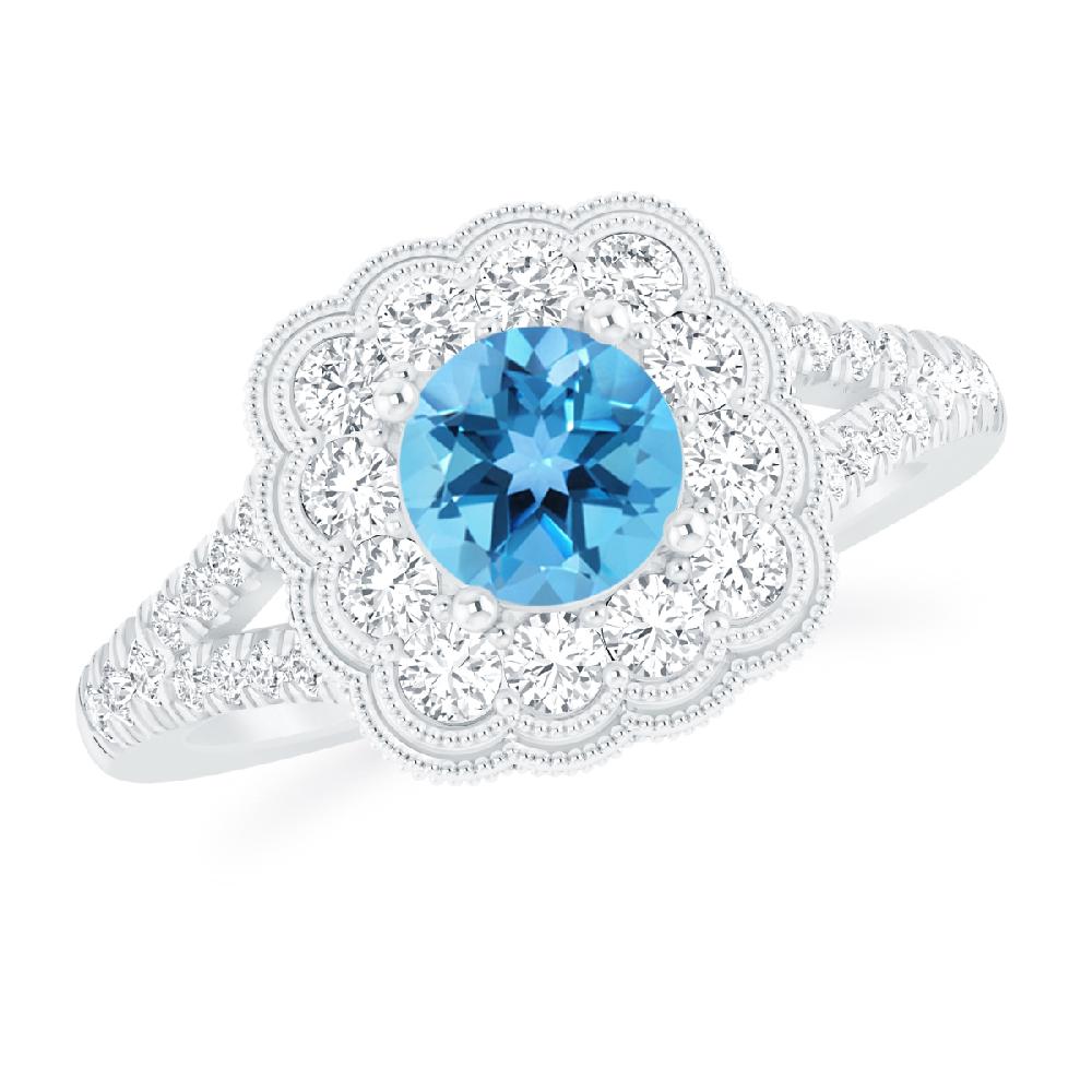 White Gold - Blue Topaz