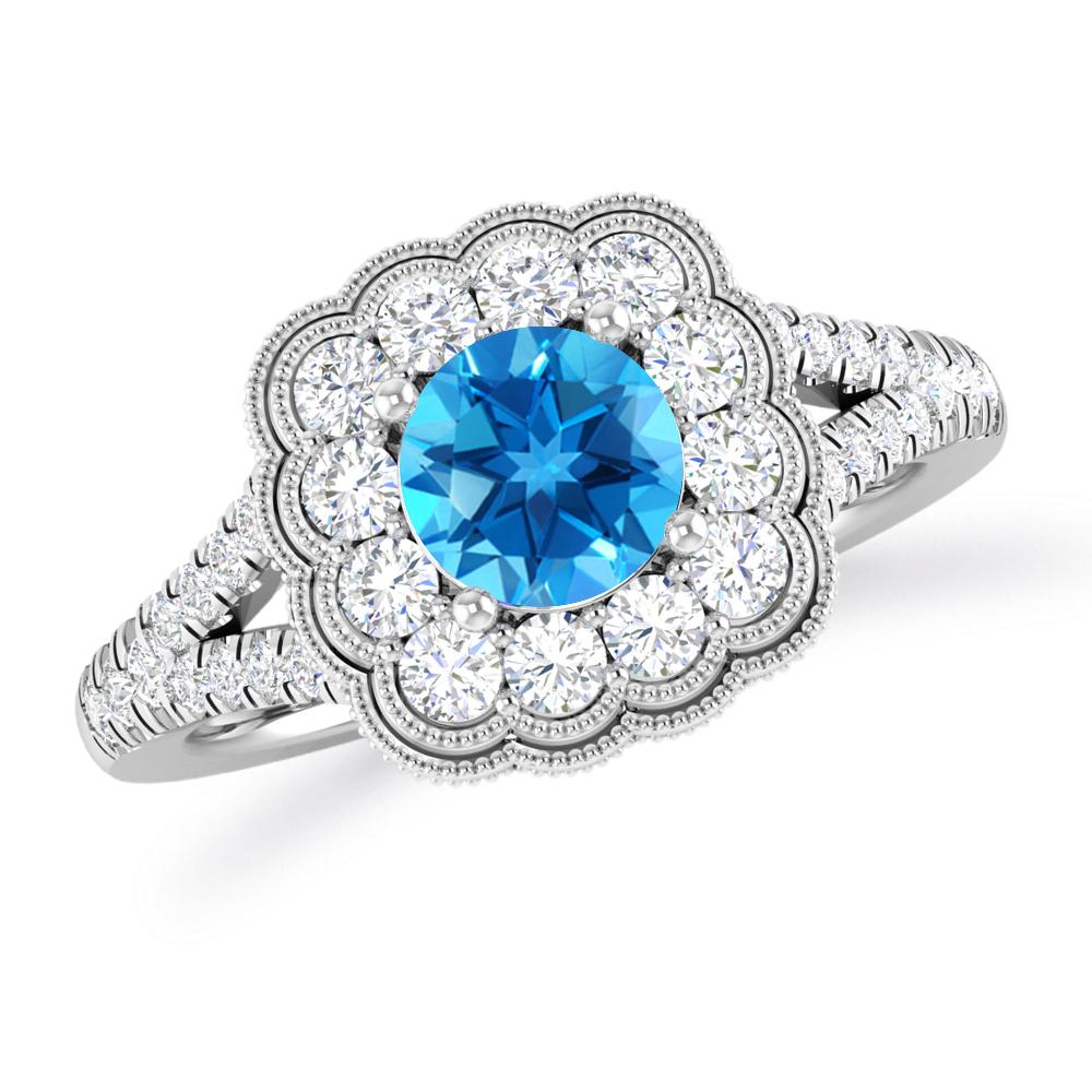 White Gold - Blue Topaz