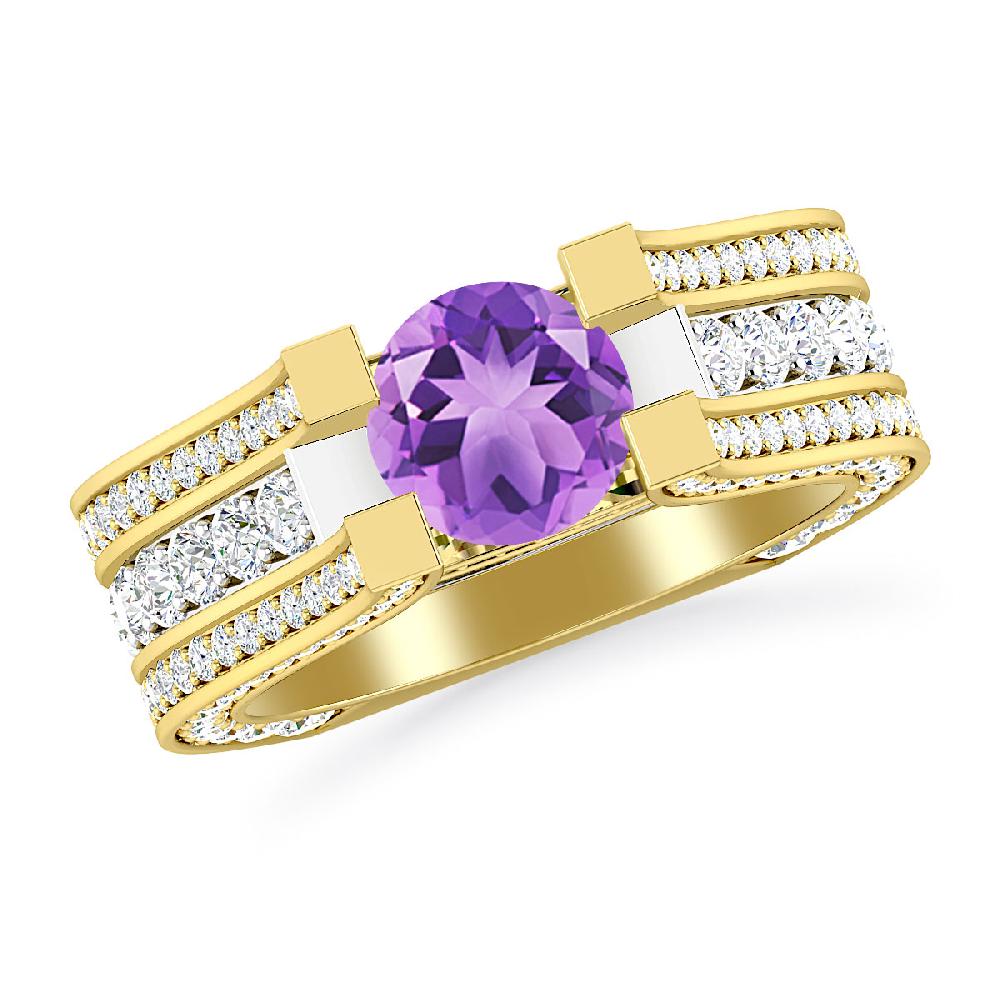 Yellow Gold - Amethyst