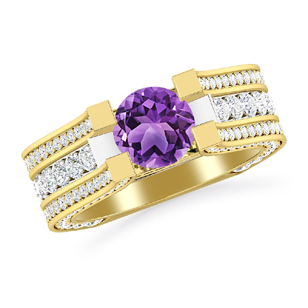 Yellow Gold - Amethyst