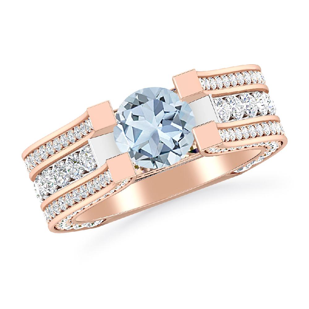 Rose Gold - Aquamarine