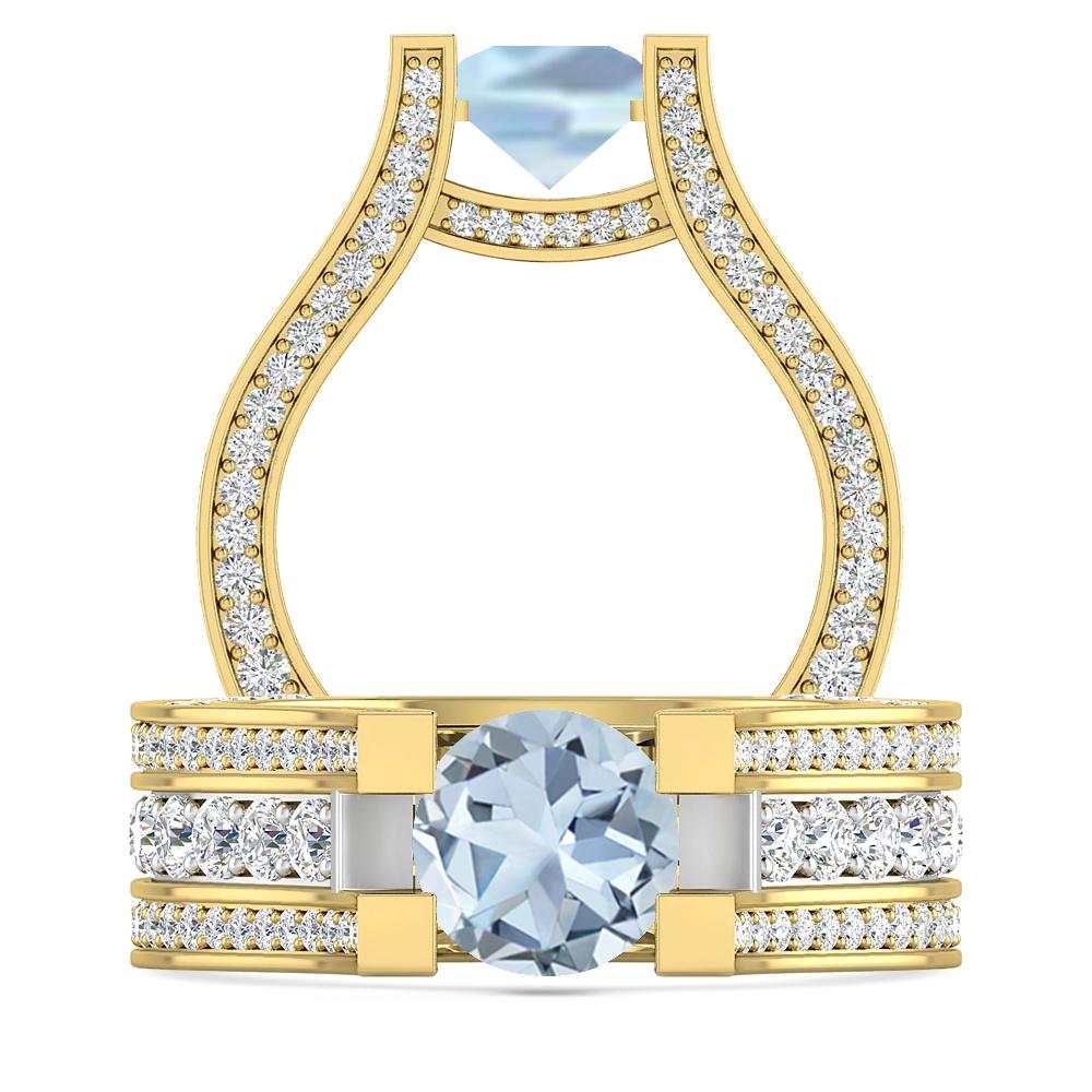 Yellow Gold - Aquamarine