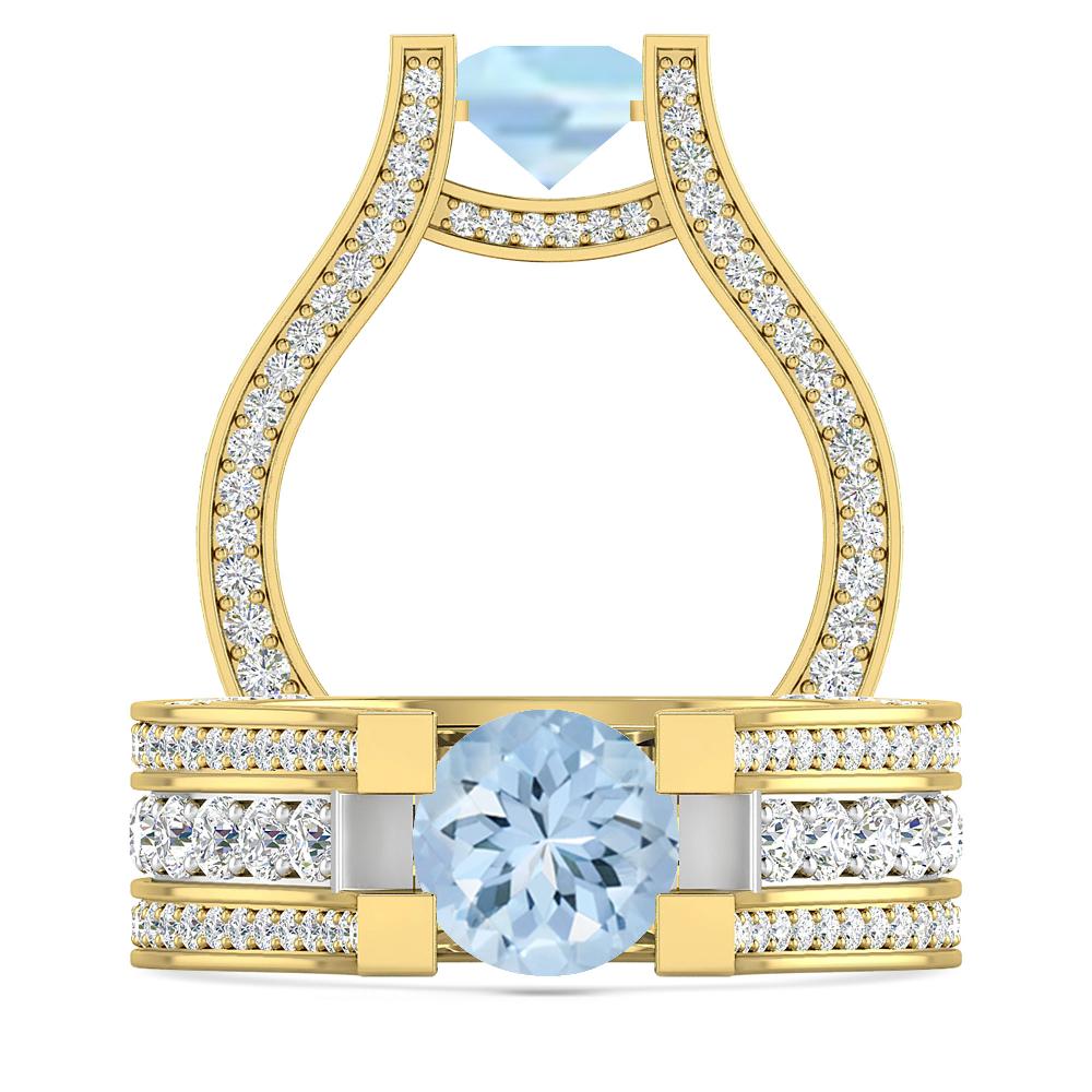 Yellow Gold - Aquamarine