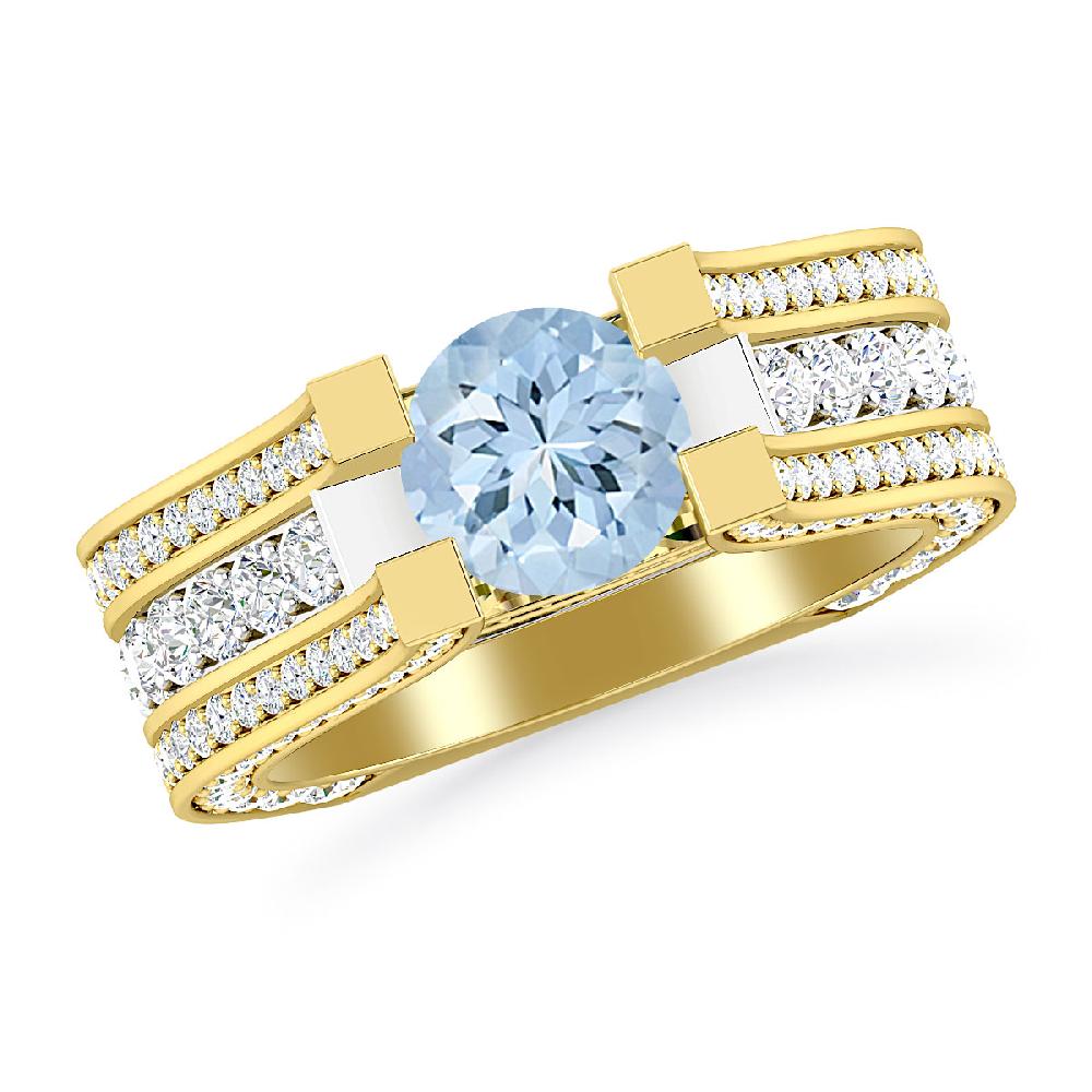 Yellow Gold - Aquamarine