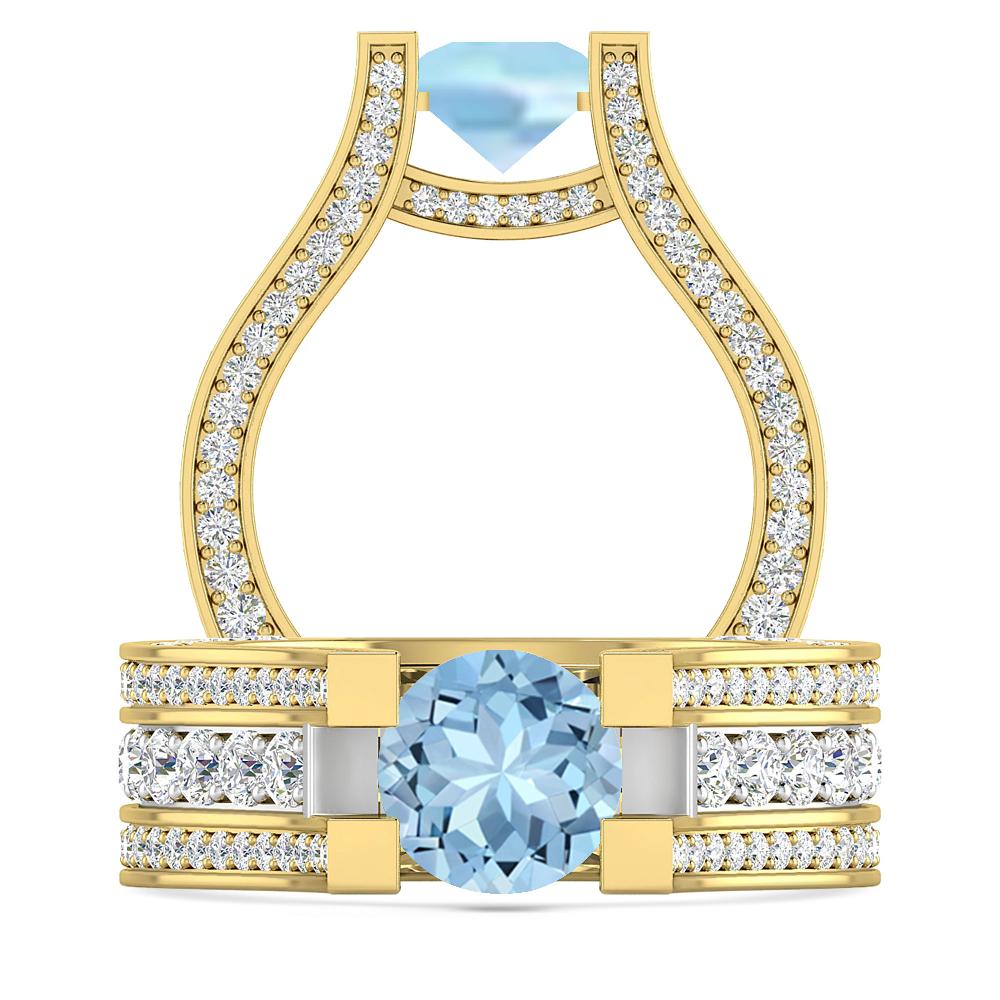 Yellow Gold - Aquamarine