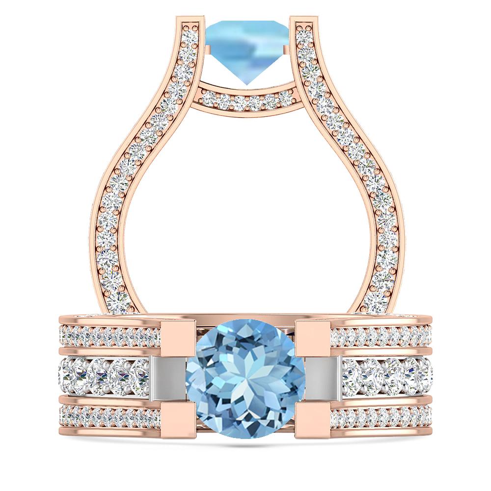 Rose Gold - Aquamarine