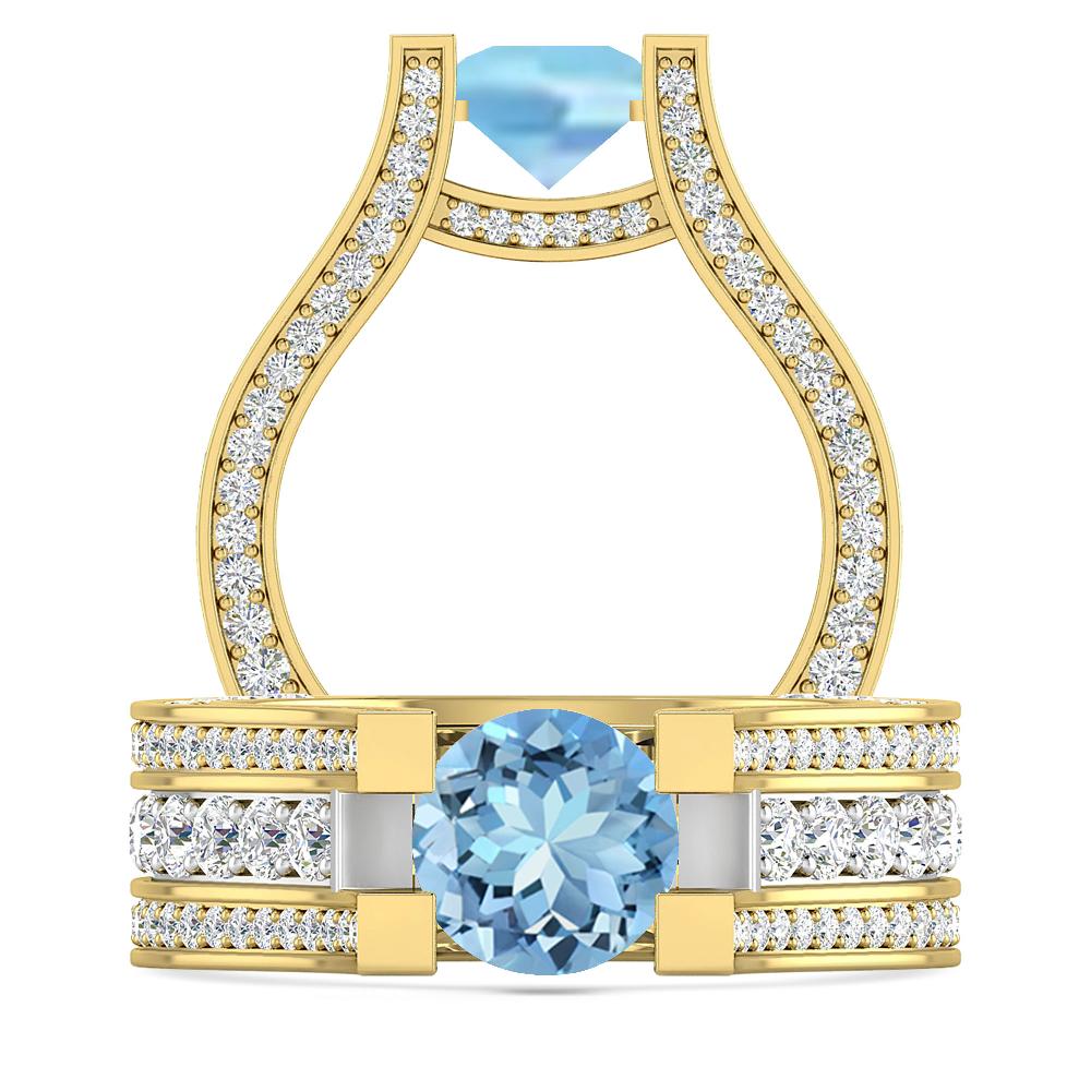 Yellow Gold - Aquamarine